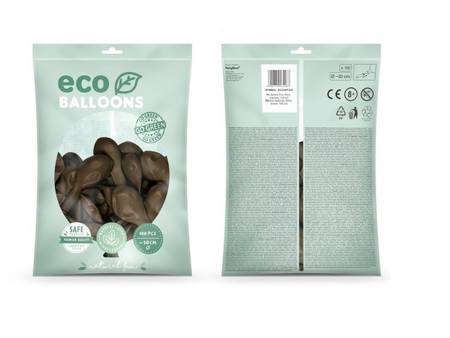 BALONY ECO 30 CM PASTELOWE BRĄZOWE 100 SZT