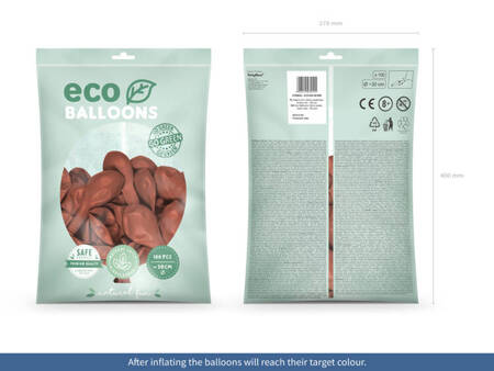 BALONY ECO 30 CM PASTELOWE BRUDNY RÓŻ 100 SZT.