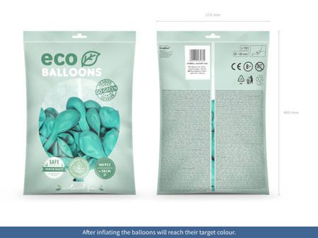 BALONY ECO 30 CM PASTELOWE CIEMNA MIĘTA