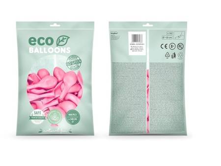 BALONY ECO 30 CM PASTELOWE JASNORÓŻOWE 100 SZT