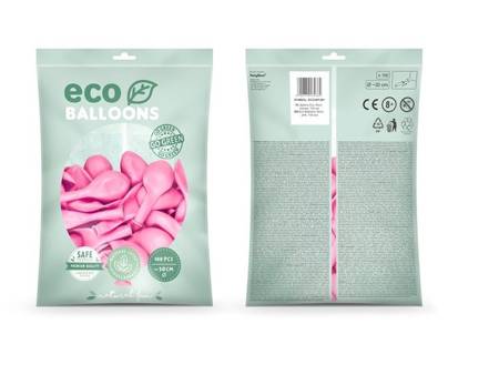 BALONY ECO 30 CM PASTELOWE RÓŻOWE 100 SZT