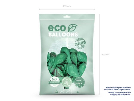 BALONY ECO 30 CM PASTELOWE ZIELONE 100 SZT