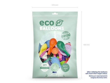 BALONY ECO 30 CM PASTELOWY MIX 100 SZT.