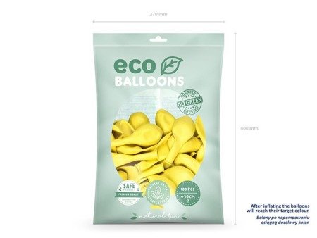 BALONY ECO 30 CM ŻÓŁTY 100 SZT.