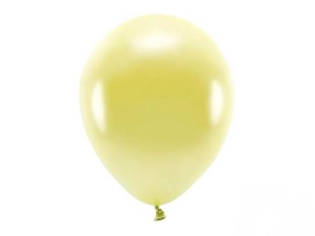 BALONY ECO 30 cm METAL JASNY ŻÓŁTY 10szt