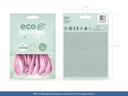 BALONY ECO 30 cm METALIZOWANE RÓŻ 10 szt