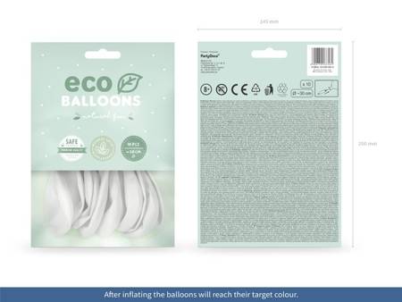 BALONY ECO 30 cm PASTEL BIAŁY 10 szt