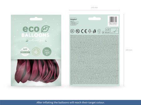 BALONY ECO 30 cm PASTEL BORDO 10 szt.