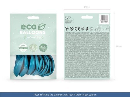 BALONY ECO 30 cm PASTEL TURKUS 10 szt