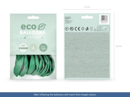 BALONY ECO 30 cm PASTEL ZIELONY 10 szt