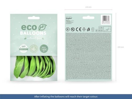 BALONY ECO 30cm METAL ZIELONE JABŁ 10szt