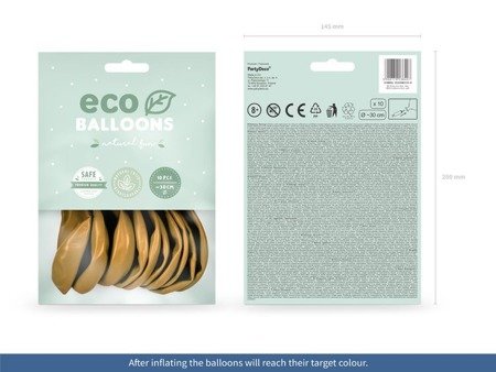 BALONY ECO 30cm METALIZOWANE ZŁOTE 10szt