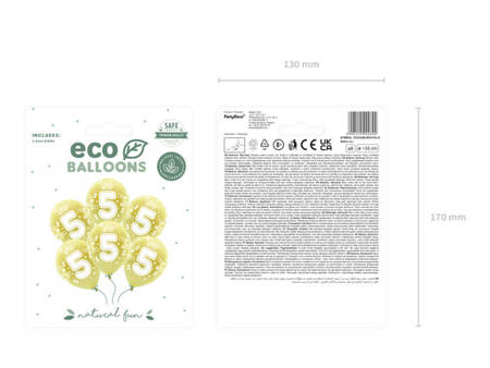 BALONY ECO CYFRA 5 JASNOZŁOTE