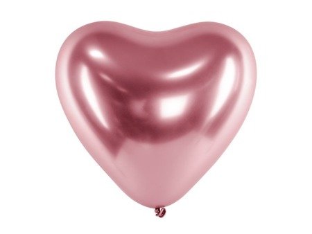 BALONY GLOSSY 27cm, SERCA  RÓŻOWE ZŁOTO 50 szt.