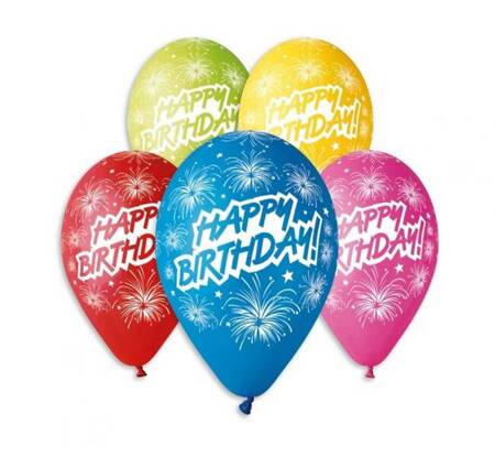 BALONY HAPPY BIRTHDAY URODZINY 30 CM 5 SZT.