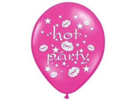 BALONY HOT PARTY METALIZOWANE RÓŻOWE 30 CM 6 SZT