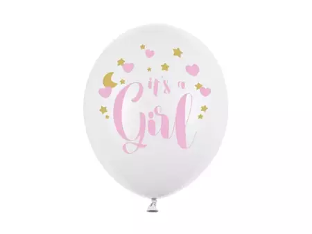 BALONY IT'S A GIRL 6szt 30cm