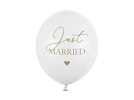 BALONY JUST MARRIED BIAŁE 30 CM 6 SZT