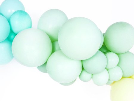 BALONY LATEKSOWE 27CM PASTEL KREMOWY ZIELONY 100 SZT