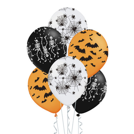 BALONY LATEKSOWE 30CM HALLOWEEN MIX 6 SZT.