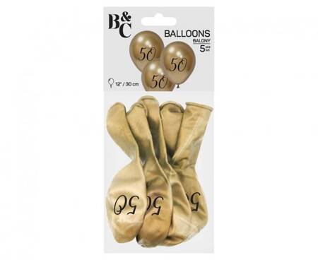 BALONY LATEKSOWE 50 URODZINY 30 CM 5 SZT.