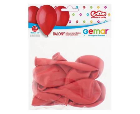 BALONY LATEKSOWE CZERWONE 25 CM 10 SZT 