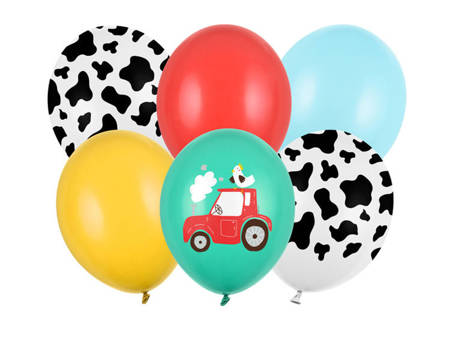 BALONY LATEKSOWE FARMA 30 CM 6 SZTUK