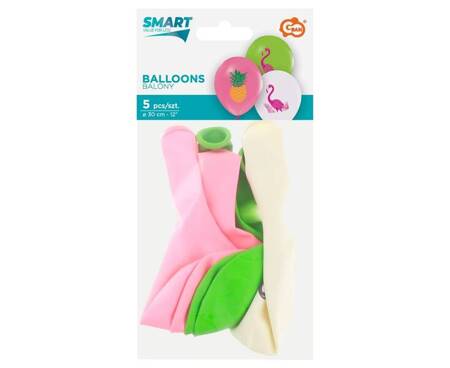 BALONY LATEKSOWE FLAMINGI I ANANASY 30 CM 5 SZT.