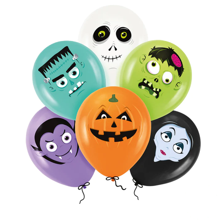 BALONY LATEKSOWE HALLOWEEN MONSTERS 30 CM 6 SZT.