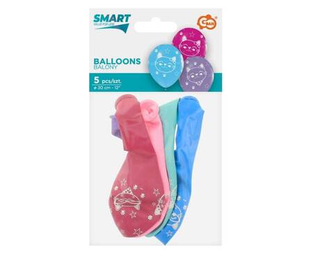 BALONY LATEKSOWE KOTY 30 CM 5 SZT.