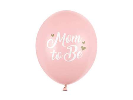 BALONY LATEKSOWE MOM TO BE RÓŻ 30 CM 6 SZT