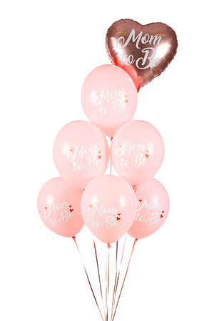 BALONY LATEKSOWE MOM TO BE RÓŻ 30 CM 6 SZT