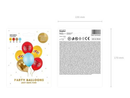 BALONY LATEKSOWE SAMOCHÓD WYŚCIGOWY 30 CM 6 SZT