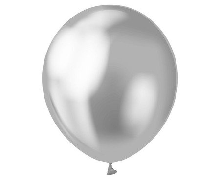 BALONY LATEKSOWE SREBRNE METALIK