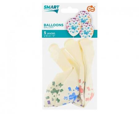 BALONY MOTYLKI WIELOKOLOROWE 30 CM 5 SZT.