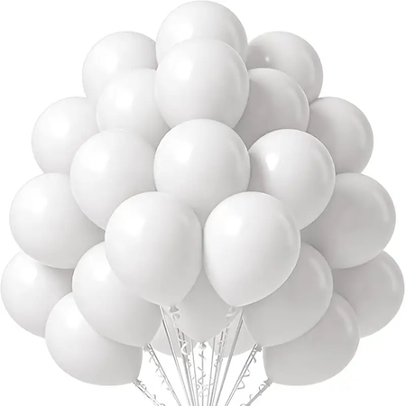 BALONY PASTELOWE BIAŁE 13 CM 100 SZT