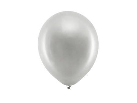 BALONY RAINBOW 23 CM METALIC SREBRNY, 100 SZT.