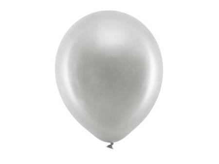 BALONY RAINBOW 30 CM METALIZOWANE SREBRNE