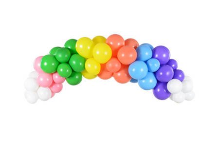 BALONY RAINBOW 30cm PASTELOWE BIAŁE 10 szt.