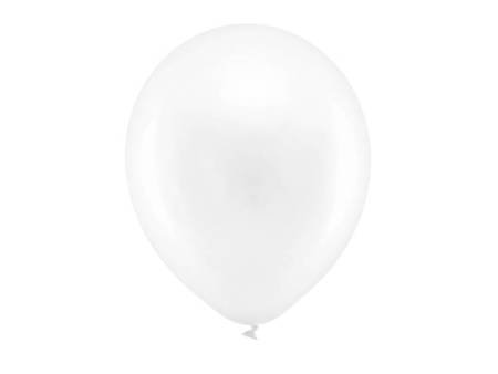 BALONY RAINBOW BIAŁE METALICZNE 30 CM 10 SZT