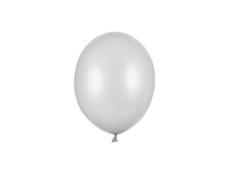 BALONY STRONG 12 CM METALIK SILVER SNOW 100 SZT