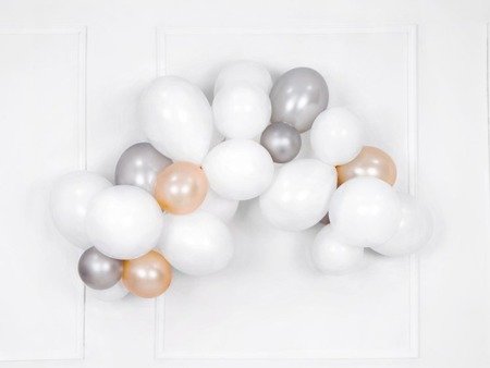 BALONY STRONG 12 CM METALIK SILVER SNOW 100 SZT