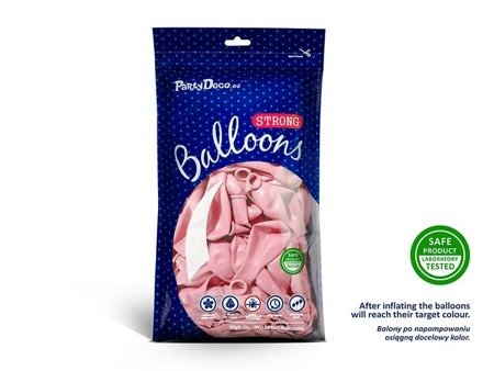 BALONY STRONG 30 CM PASTELOWE BLADY RÓŻ 50 SZT