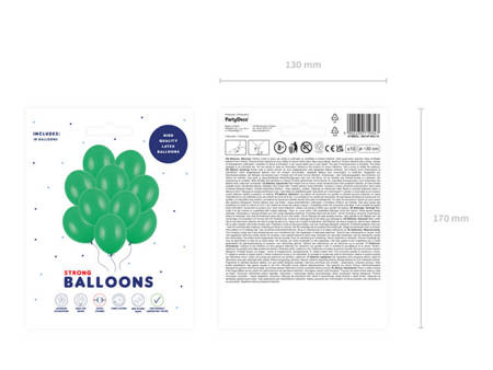 BALONY STRONG 30 CM PASTELOWE ZIELONE 10 SZT