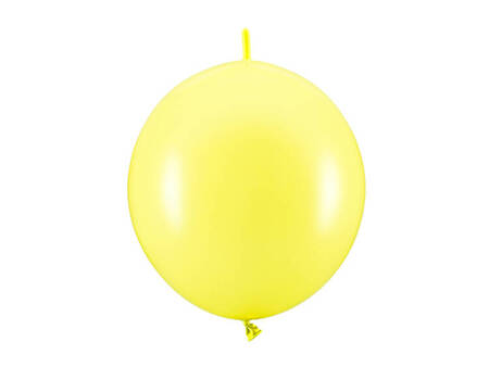 BALONY Z ŁĄCZNIKIEM 28 CM PASTELOWY ŻÓŁTY 20 SZT.