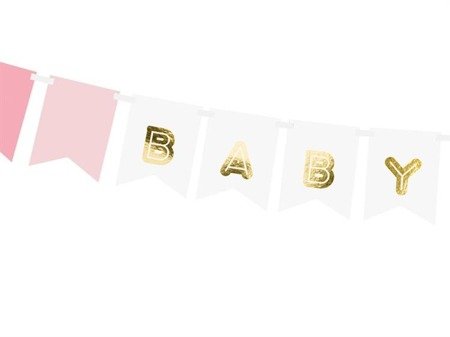 BANER BABY GIRL 175 CM RÓŻOWY