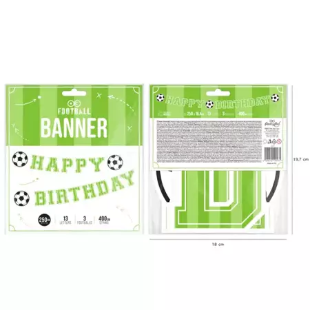 BANER HAPPY BIRTHDAY FOOTBALL 250 CM