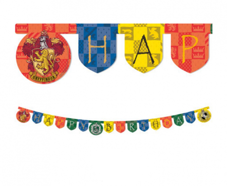 BANER HARRY POTTER HOGWARTS HOUSES-HAPPY BIRTHDAY