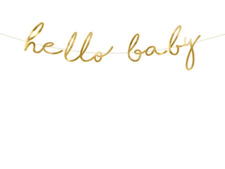 BANER HELLO BABY ZŁOTY 18x70cm