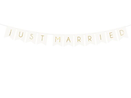 BANER JUST MARRIED BIAŁY